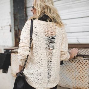 ASTR The Label Slash Back Sweater Size M